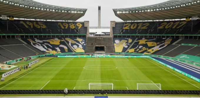 Das Olympiastadion in Berlin beheimatet Jahr für Jahr den DFB-Pokalfinal. Olympiastadion DFB-Pokal