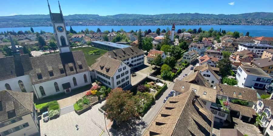 Sicht vom Riesenrad: Bis zum Zürichsee und Uetliberg.