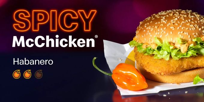 Der zweite McChicken der Serie mit der höllisch-scharfen Habanero-Sauce. McDonalds McChicken Habanero