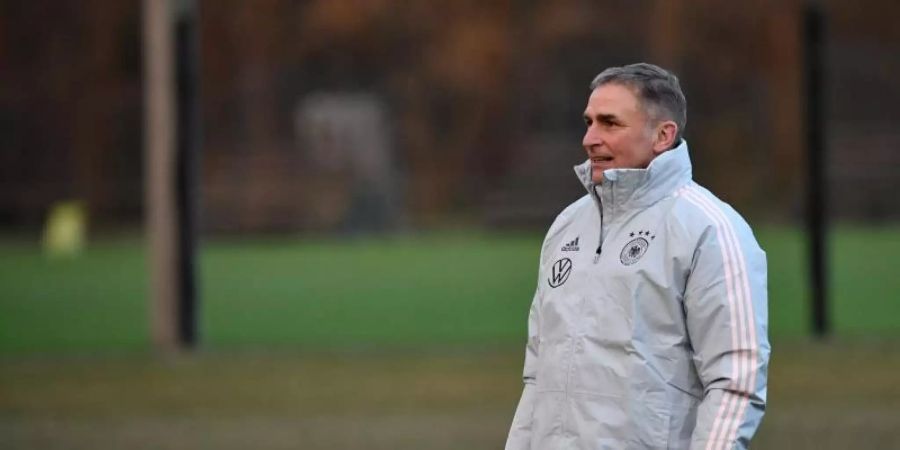 Trainer Stefan Kuntz bereitet die deutsche U21-Auswahl auf die EM vor. Foto: Marton Monus/dpa