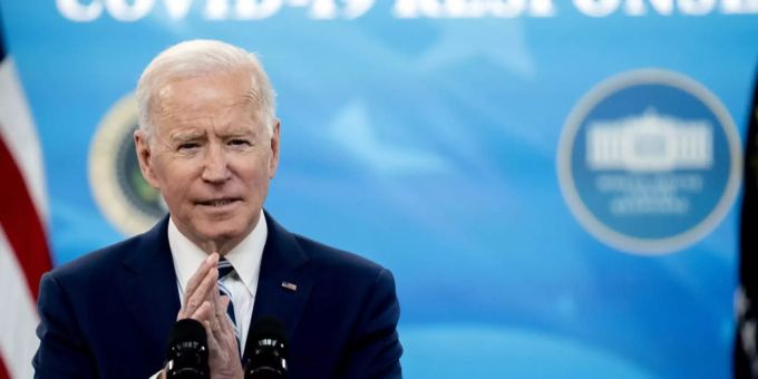US-Präsident Joe Biden am 29. März im Weissen Haus. Coronavirus Joe biden
