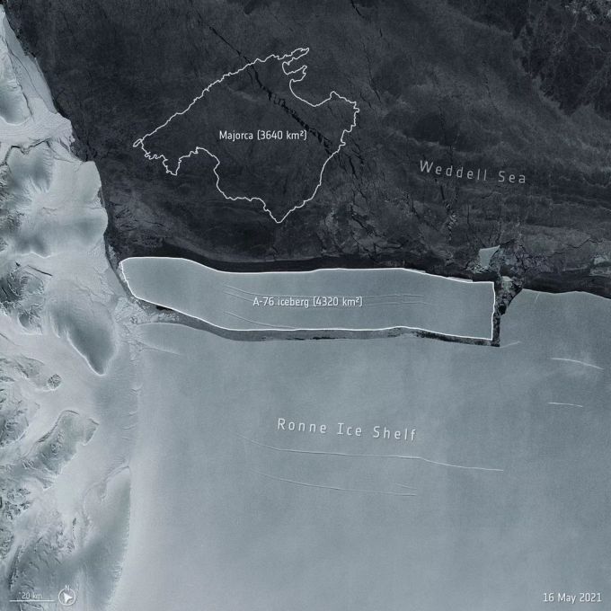Der Eisberg «A-76», der sich in der Antarktika gelöst hat. antarktika
