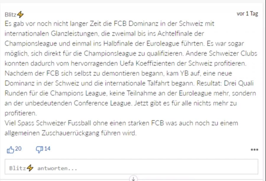 Blitz schwelgt in alten Erinnerungen.