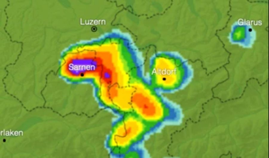 Gewitter in Zentralschweiz