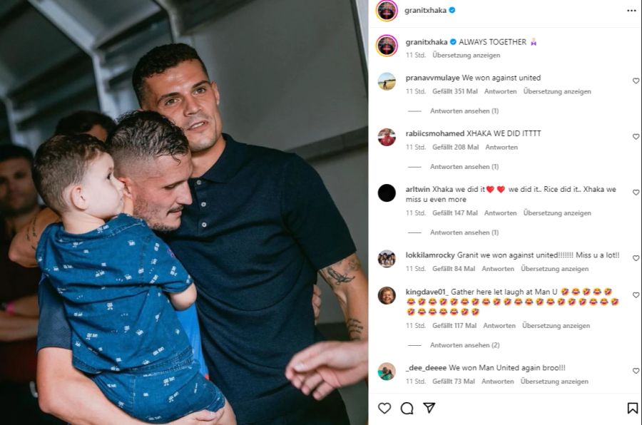 Granit Xhaka mit Bruder Taulant und dessen Sohnemann.