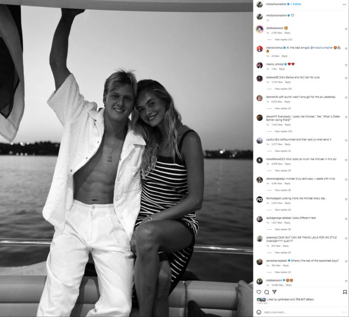 Mick Schumacher und Laila sind ein Paar. Mick Schumacher Laila