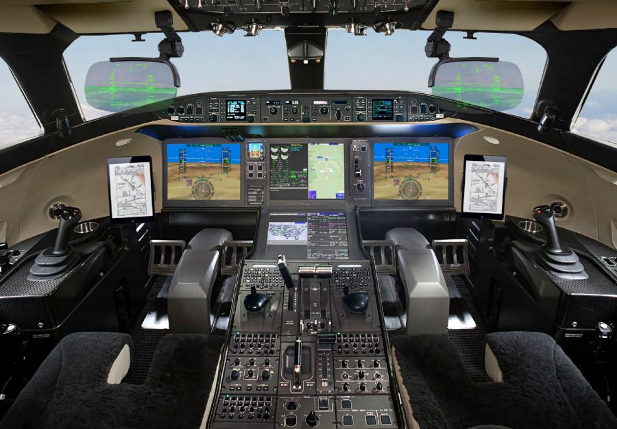 Das Cockpit der Bombardier Global 7500: Der Jet verfügt über die neusten Technologien.