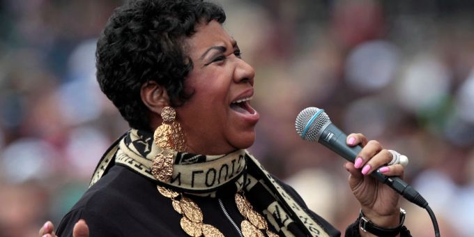 Die US-amerikanische Soulsängerin Aretha Franklin während eines Auftritts in Detroit (Archivbild). Aretha Franklin