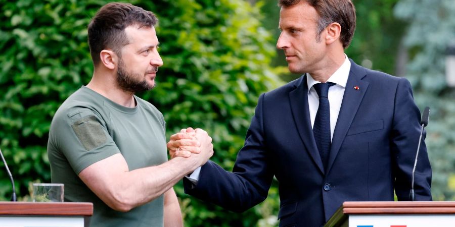 Wolodymyr Selenskyj und Emmanuel Macron in Kiew.