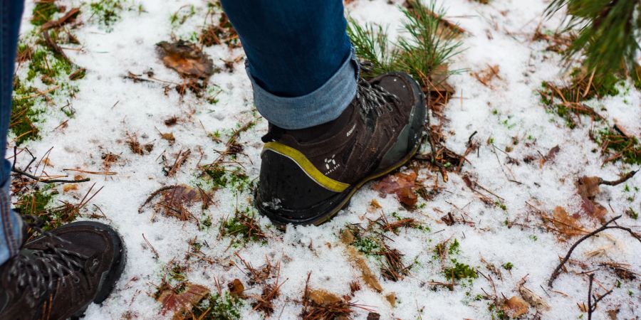 Schnee Schuh Füsse Wandern