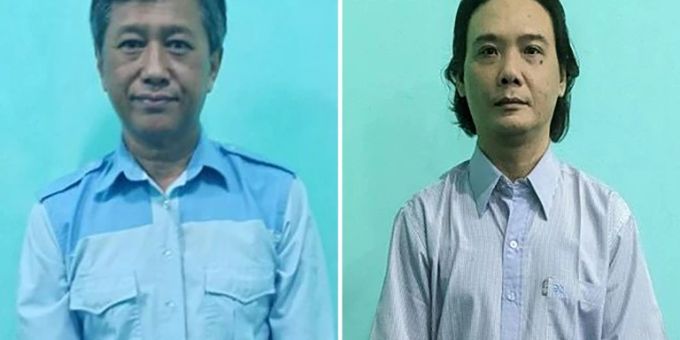 Zwei der vier in Myanmar verurteilten Personen. Myanmar