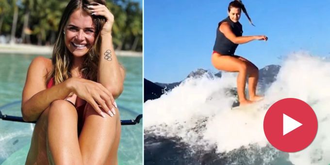 Auch auf Wasser stark - Keine kurvt so schön wie Corinne Suter!