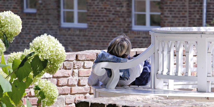 Frau Bank Nickerchen Hortensie Garten