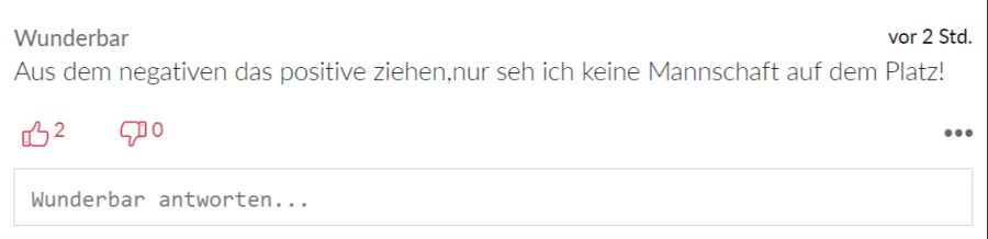 User «Wunderbar» meint, man müsse das Positive sehen.