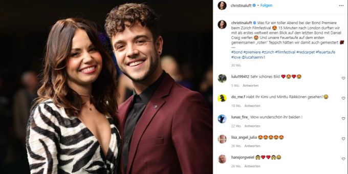 Christina Luft und Luca Hänni sind verlobt. Christina Luft Luca Hänni