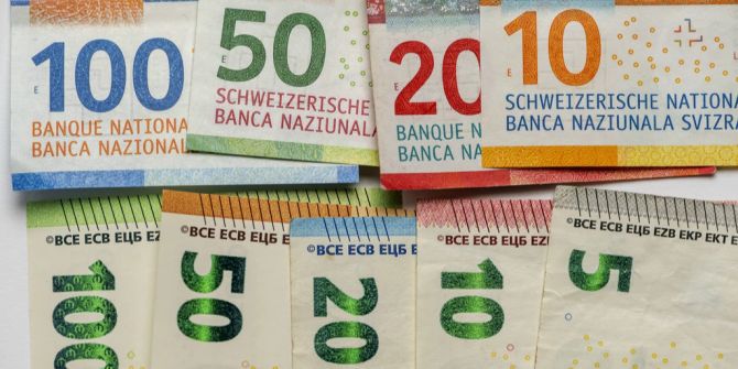 Banknoten Schweizer Franken Euro