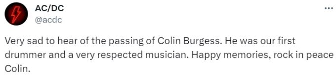 Die Hardrock-Band AC/DC betrauert den Tod von Ex-Mitglied Colin Burgess. ac dc colin burgess