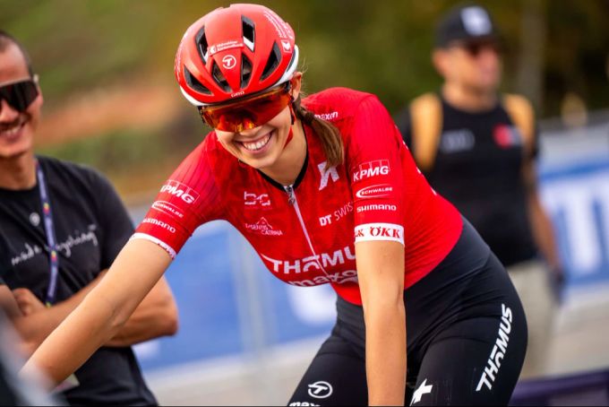 Mountain Bike World Cup: Alessandra Keller vor ihrem Start in Mont-Saint-Anne. (Archivbild) Alessandra Keller MTB.