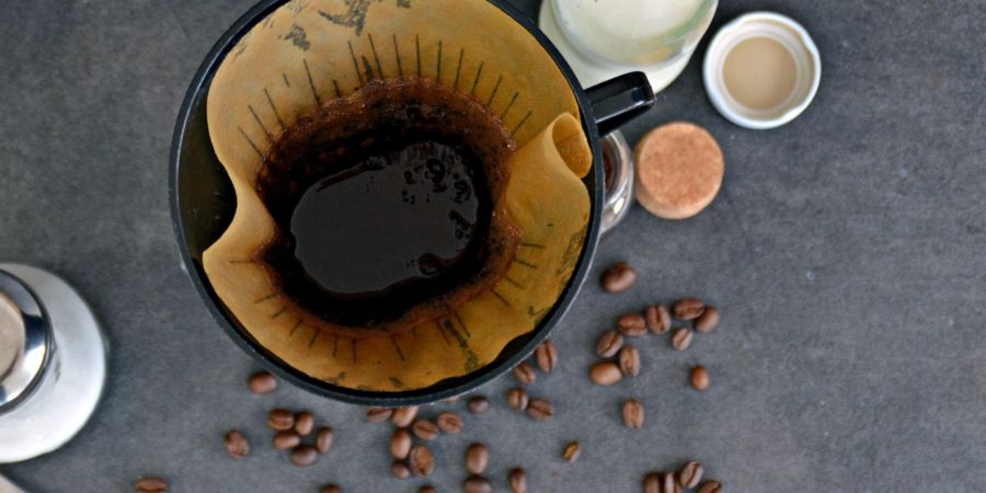 Kaffeesatz in Kaffeefilter