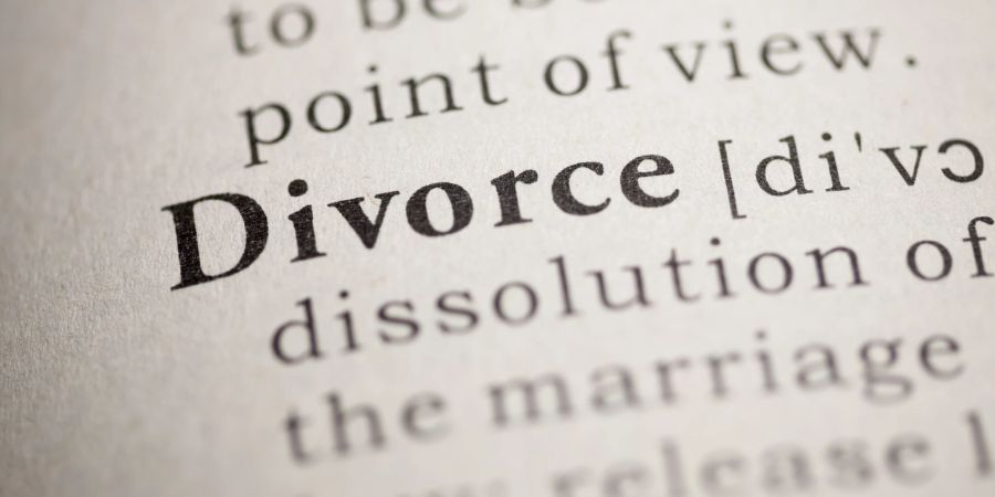 divorce-eintrag im dictonary, nahaufnahme