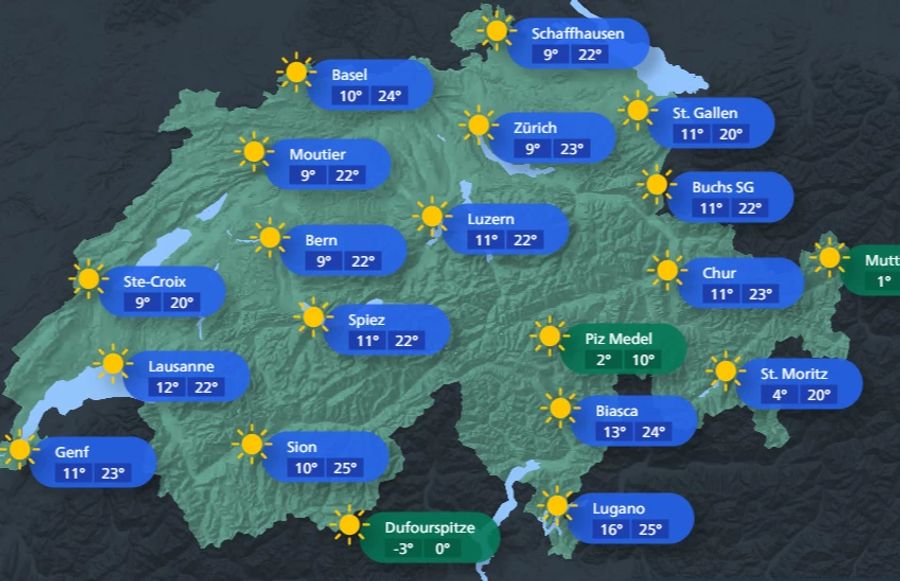 Die Wetterprognose für Samstag verspricht viel Sonnenschein.