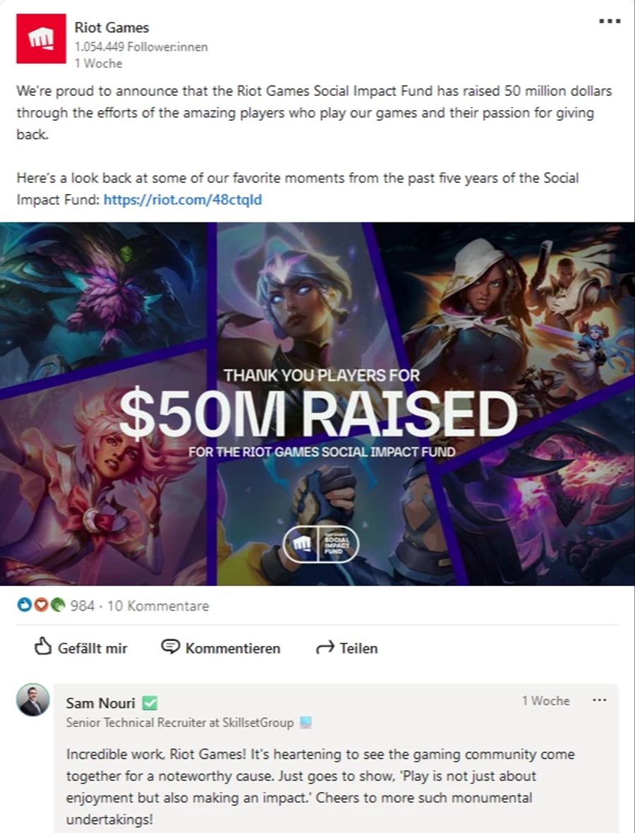 league of legends spenden