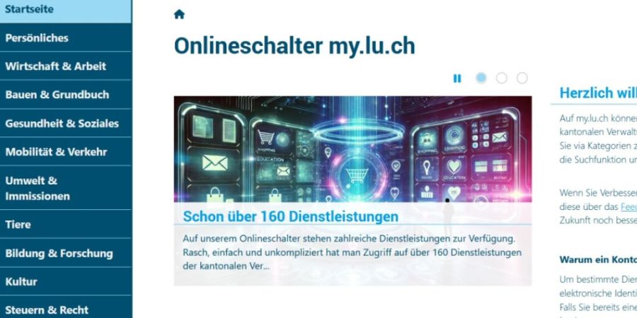 Das digitale Angebot des Kantons Luzern heisst my LU ist unter www.my.lu.ch erreichbar.