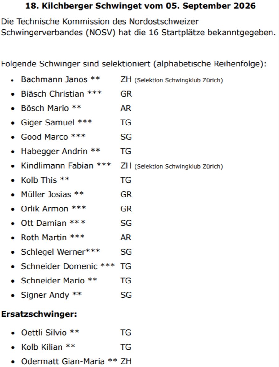 Kilchberger Schwinget
