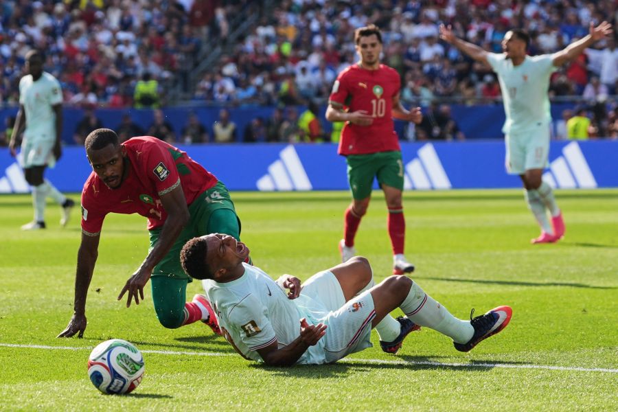 Kylian Mbappé musste gegen Marokko viel einstecken.