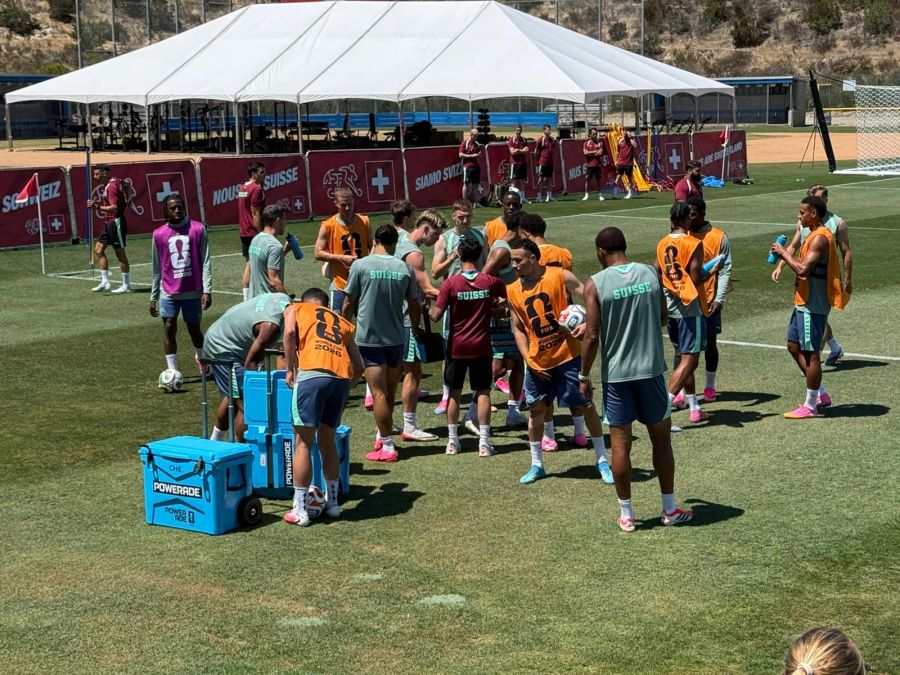 Die Nati beim Abschlusstraining vor dem Bosnien-Spiel.