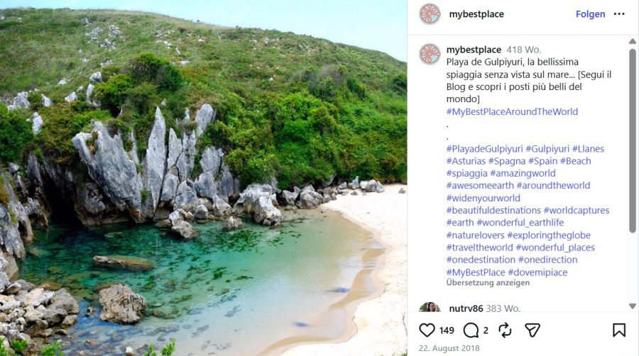 Playa de Gulpiyuri (Spanien)