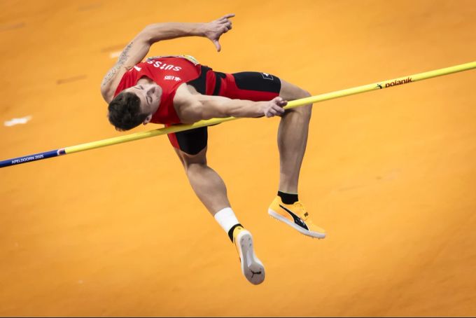 Simon Ehammer beim Siebenkampf an der Leichtathletik-EM. Leichtathletik-EM