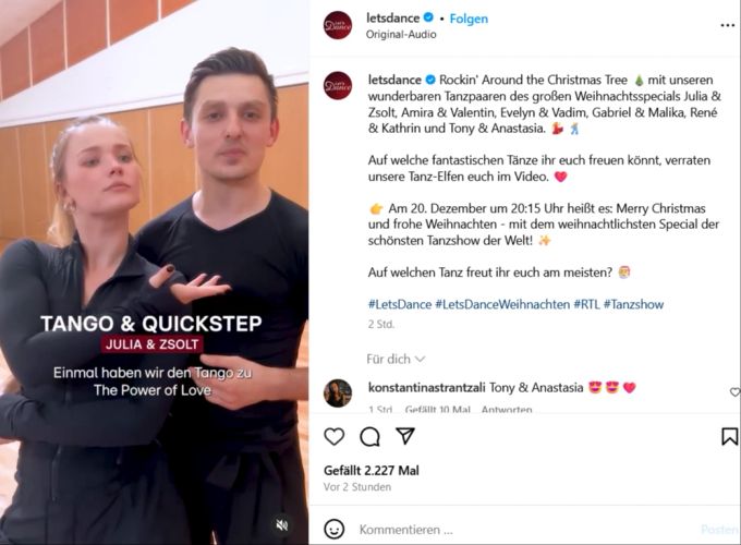Julia Beutx belegte den zweiten Platz im Finale von «Let's Dance» 2023. Nun kehrt sie für das Weihnachtsspecial zurück. let?s dance