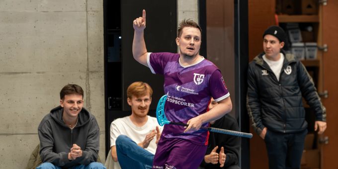 Peter Kotilainen mit acht Punkten der Mann des Abends. Floorball Thurgau Peter Kotilainen
