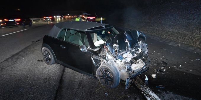 Auffahrkollision auf der A1 bei Oberbüren. Auffahrkollision