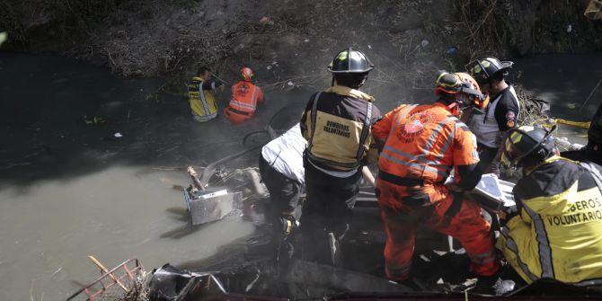 Several killed after a bus plunged off a highway bridge in Guatemala City