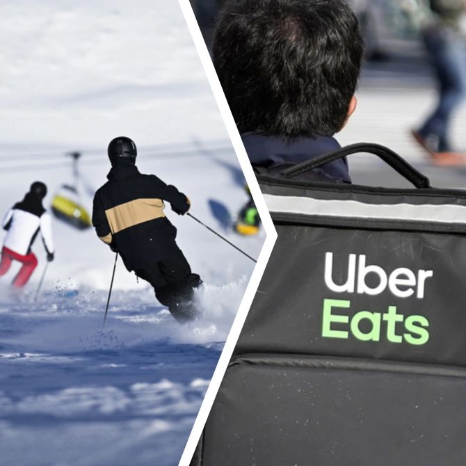 Uber Eats Davos Skipiste