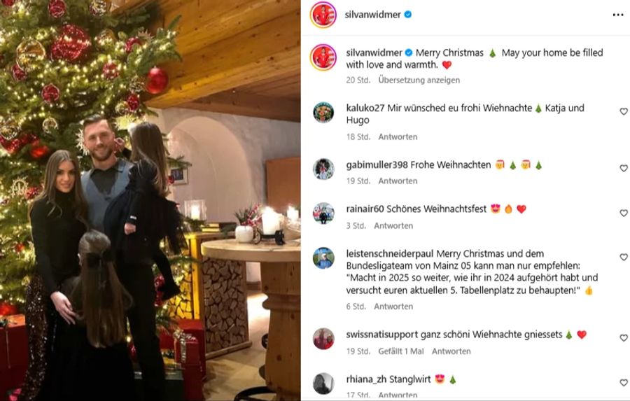 Silvan Widmer geniesst Weihnachten mit seiner Familie.