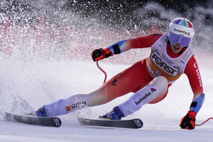Michelle Gisin im Einsatz beim Super-G von La Thuile. Michelle Gisin