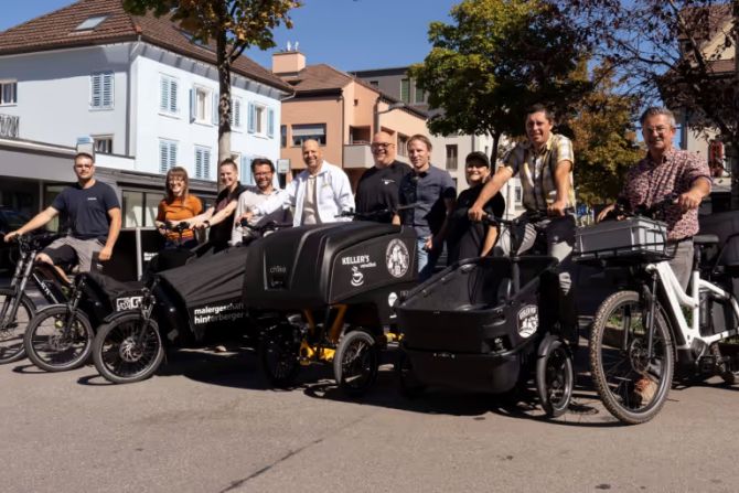 E-Cargobike-Übergabe in Flawil. - Bodo Rüedi