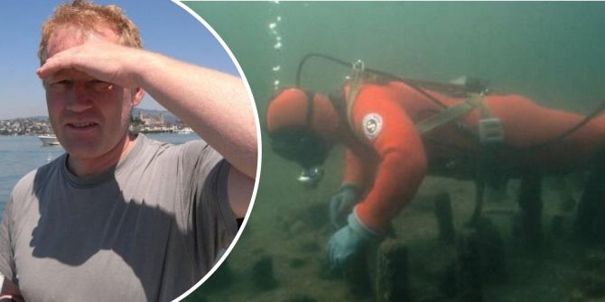 Unterwasserarchäologe Andreas Mäder blickt besorgt auf den Zustand prähistorischer Funde im Zürichsee.