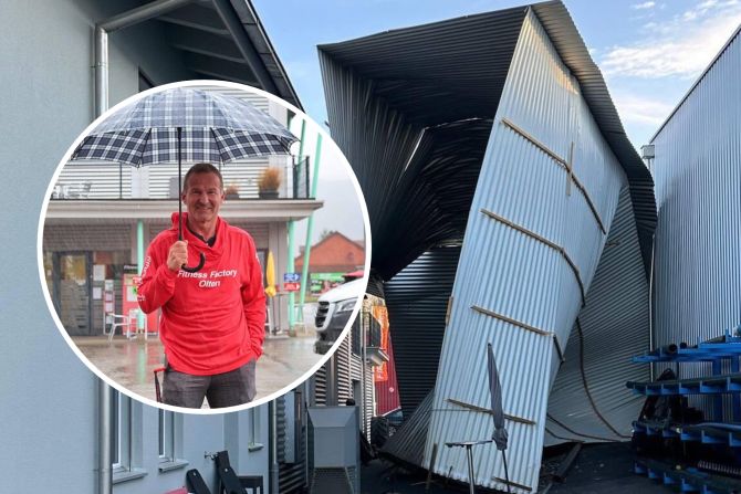 Windböe! Fitnesscenter-Dach fliegt weg – und keiner zahlt!