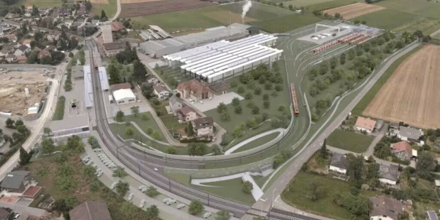 So soll der Depotneubau in Bätterkinden dereinst aussehen. Derzeit ist das Projekt aber wegen eines juristischen Verfahrens in Verzug.
