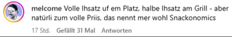 Dieser Kommentar könnte schon fast von einem Stand-Up-Comedian stammen.