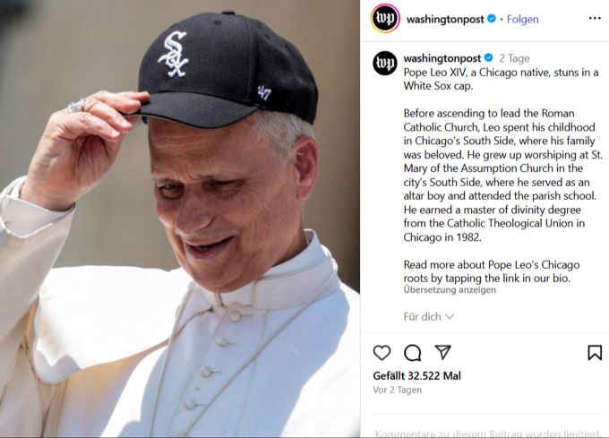 Papst Leo XIV ist grosser Baseball-Fan. leo xiv