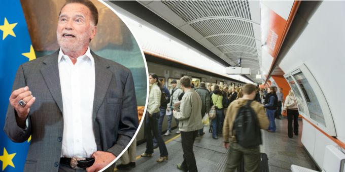 Arnold Schwarzenegger lobt die Wienerinnen und Wiener, die mit den öffentlichen Verkehrsmitteln unterwegs sind. arnold schwarzenegger