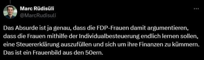 Marc Rüdisüli findet, die FDP-Frauen würden ein veraltetes Bild zeichnen. Marc Rüdisüli