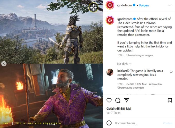 Eine Mod sorgt dafür, dass Fans von «Oblivion» nun auch wieder deutsche Stimmen hören können. oblivion