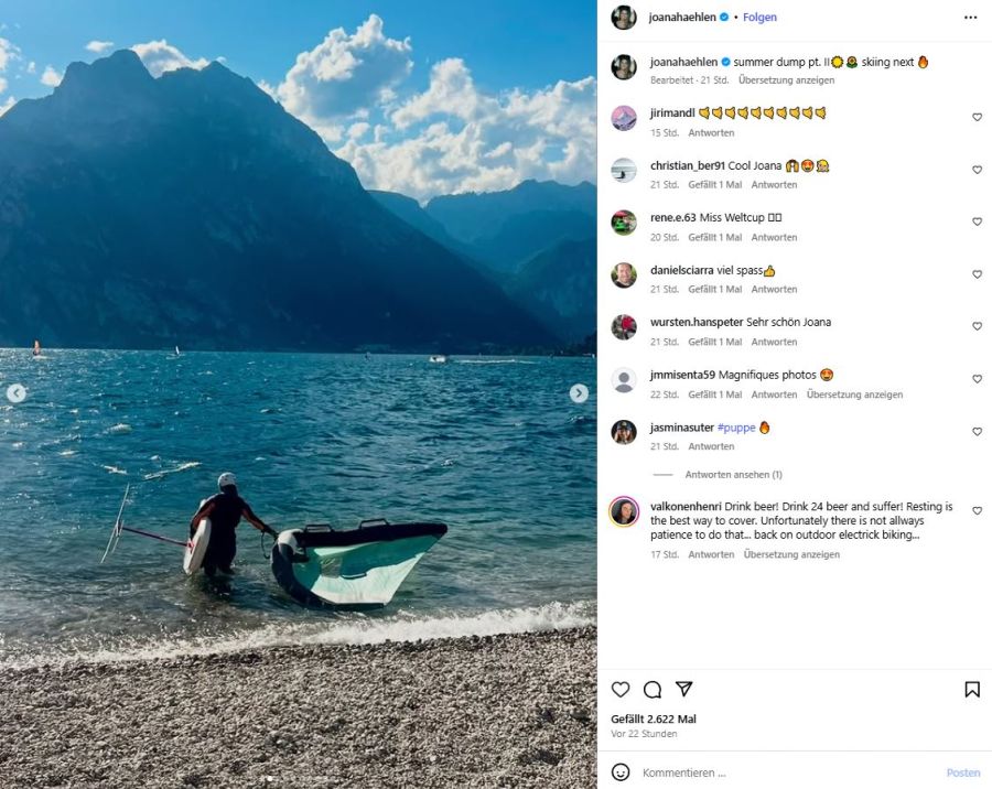 Auf Instagram lässt sie ihre Fans an ihren Sommer-Aktivitäten teilhaben.