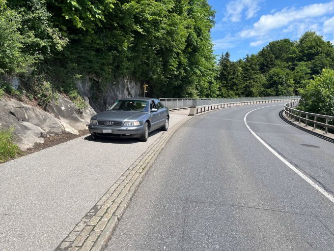 Das Auto kam auf dem Rad- und Gehweg zum Stillstand. Sachschaden